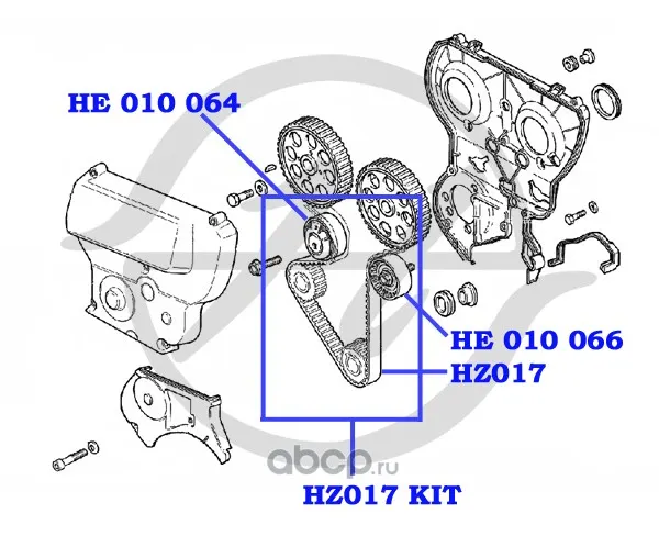 Комплект ремня ГРМ ВАЗ дв. 21126 (16 кл) — HANSE, арт. HZ017KIT