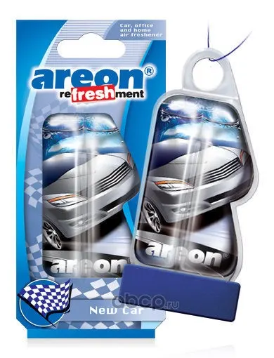 Ароматизатор воздуха подвесной гелевый AREON REFRESHMENT LIQUID " NEW CAR" в ассорт 24 шт